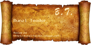 Bunzl Teodor névjegykártya